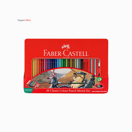 مداد رنگی فابر-کستل 48 رنگ با جعبه فلزی کد 115849