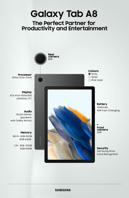 تبلت سامسونگ مدل گلکسی TAB A8 (X205) با ظرفیت 64 گیگابایت و رم 4 گیگا‌بایت