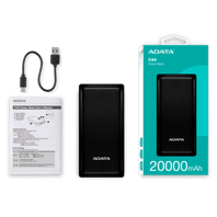 محتویات جعبه پاور بانک ای دیتا C20