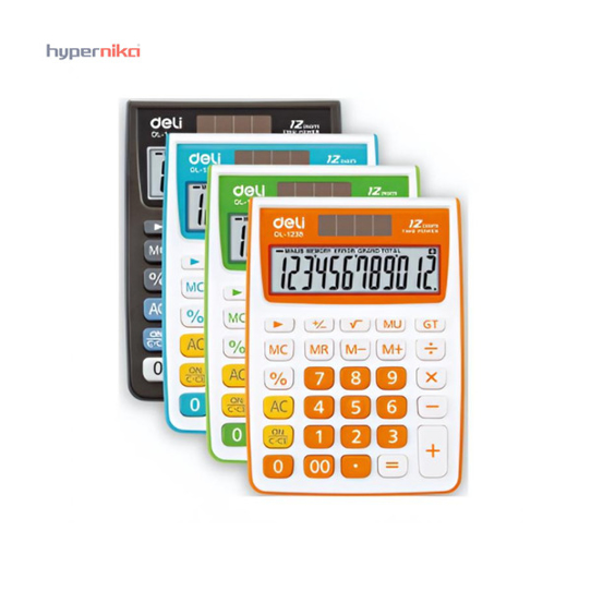 ماشین حساب رومیزی دلی مدل 1238 – 12 رقمی با دو منبع تغذیه