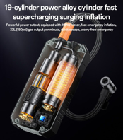 پمپ باد تایر بی‌سیم یسیدو با موتور فلزی