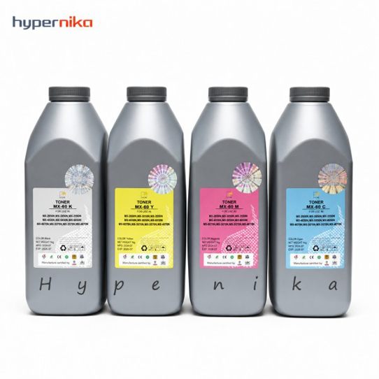 تونر شارژ رنگی Sharp MX-61 سری HYB چهار عددی هر رنگ ۵۰۰ گرم