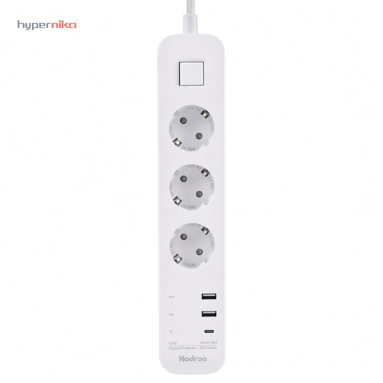 : چندراهی برق هادرون مدل P343 با سه پریز ارت‌دار و